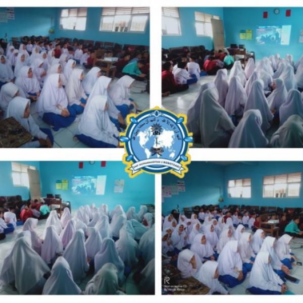 Siswa SMP Mudabangga mengikuti Zoom Meeting Kegiatan Sosialisasi P4GN 